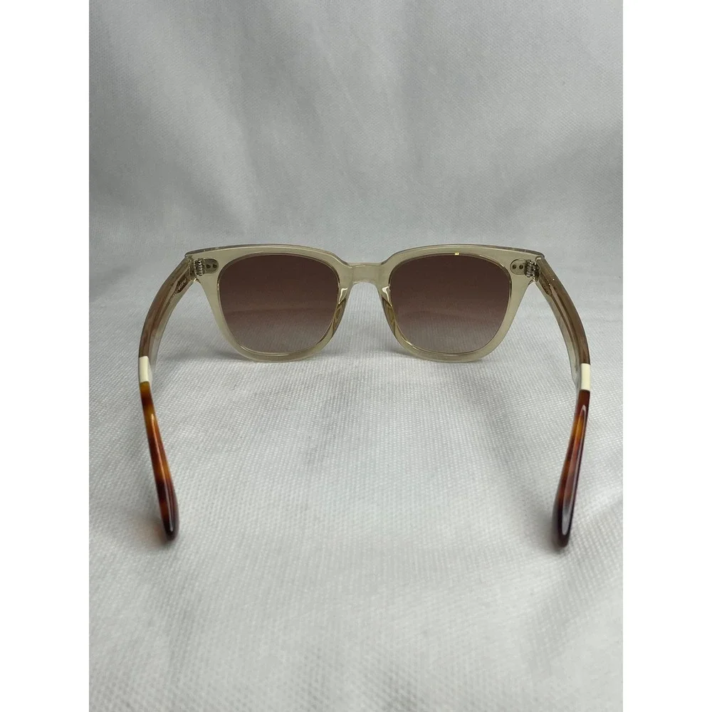 Toms Memphis Sunglasses Clear Tan Acetate Frame Gold Gradient Lenses 49[]20-143
